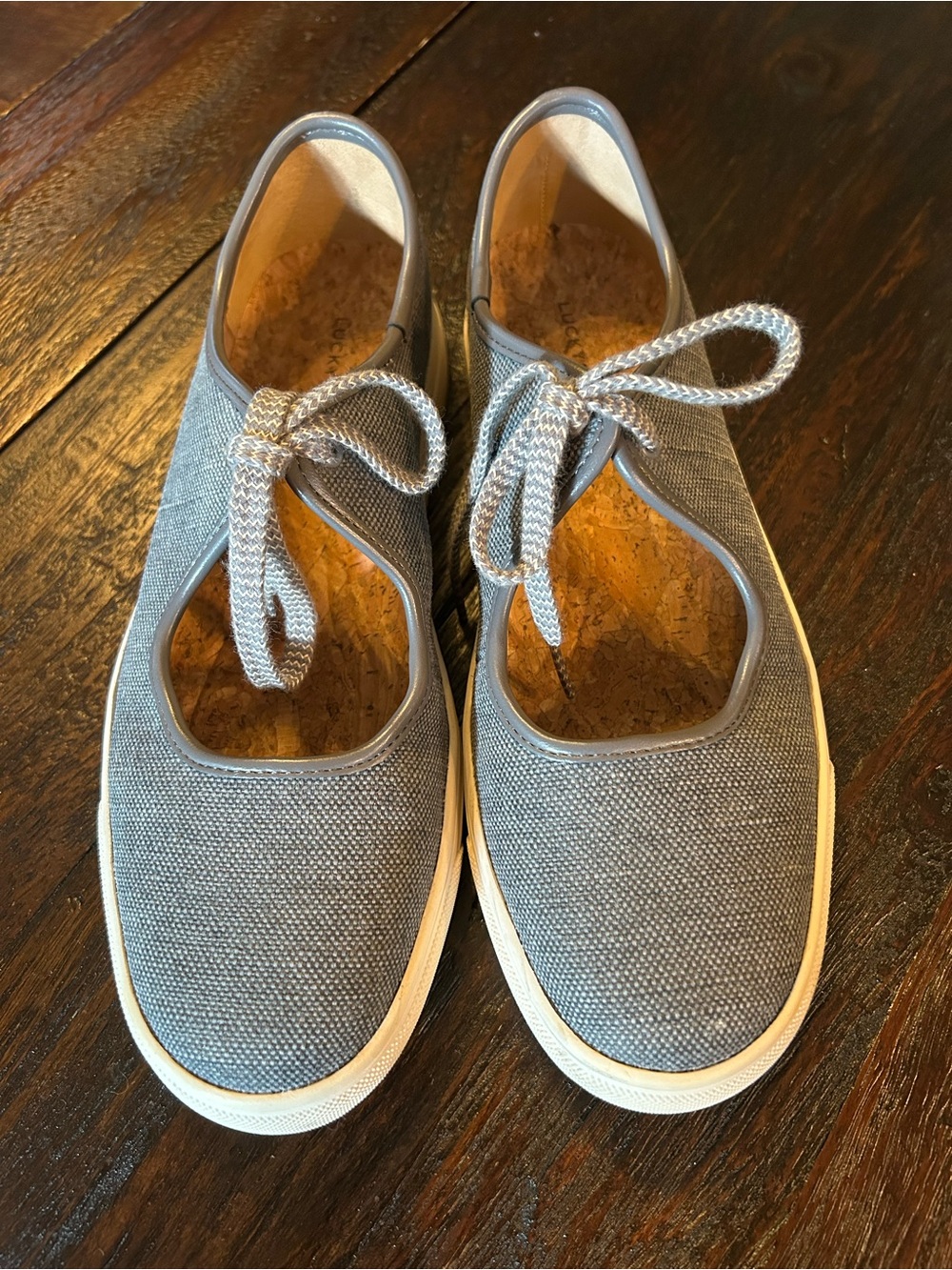Lucky Brand Lisia Cutout Tie Mary Jane Sneaker Gray Blue - Size 8